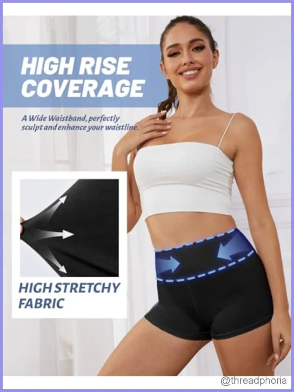 2 Pack High Waisted Biker Shorts for Women - Spandex Workout Yoga Dance
